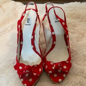 Red polka dot shoe